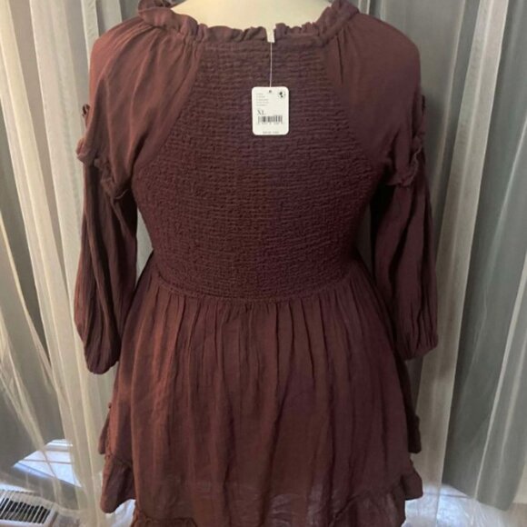 Free People, Kiss And Tell Mini Dress. Colour: Plum/Prune. Size: XL NWOT - Picture 5 of 5